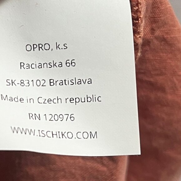 Ischiko linen blend orange short sleeve dress Sz XXL 24” PTP - Picture 8 of 11